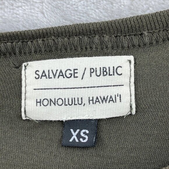 Salvage Public Surf HNL Hawaii Army Green Organic Cotton Graphic Tee - Picture 5 of 8